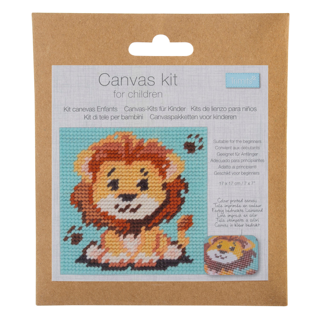 trimits half stitch tapestry lion needlepoint childrens sewing sew kit fabric shack malmesbury TTP0017_004
