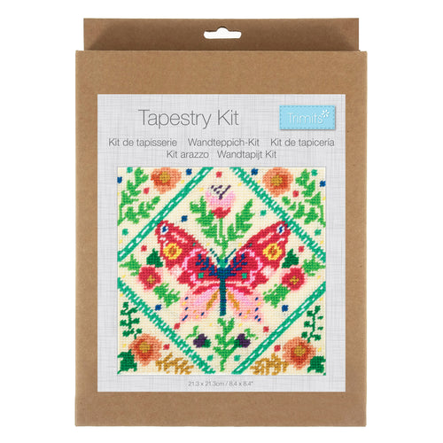 trimits half stitch tapestry needlepoint kit floral butterfly fabric shack malmesbury TTP008