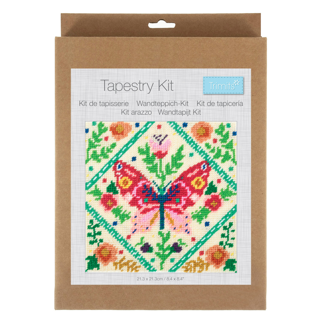 trimits half stitch tapestry needlepoint kit floral butterfly fabric shack malmesbury TTP008