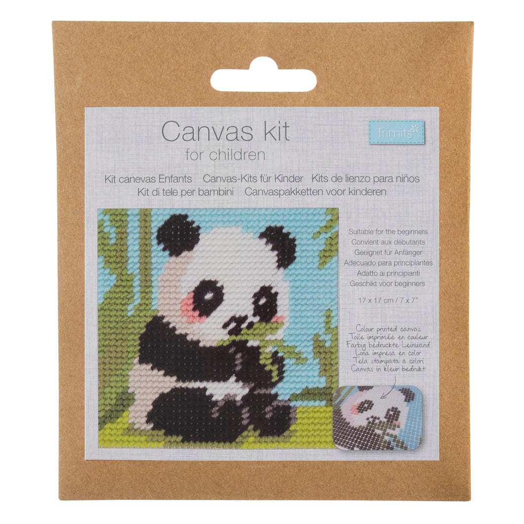 trimits half stitch tapestry panda needlepoint childrens sewing sew kit fabric shack malmesbury TTP0017_001