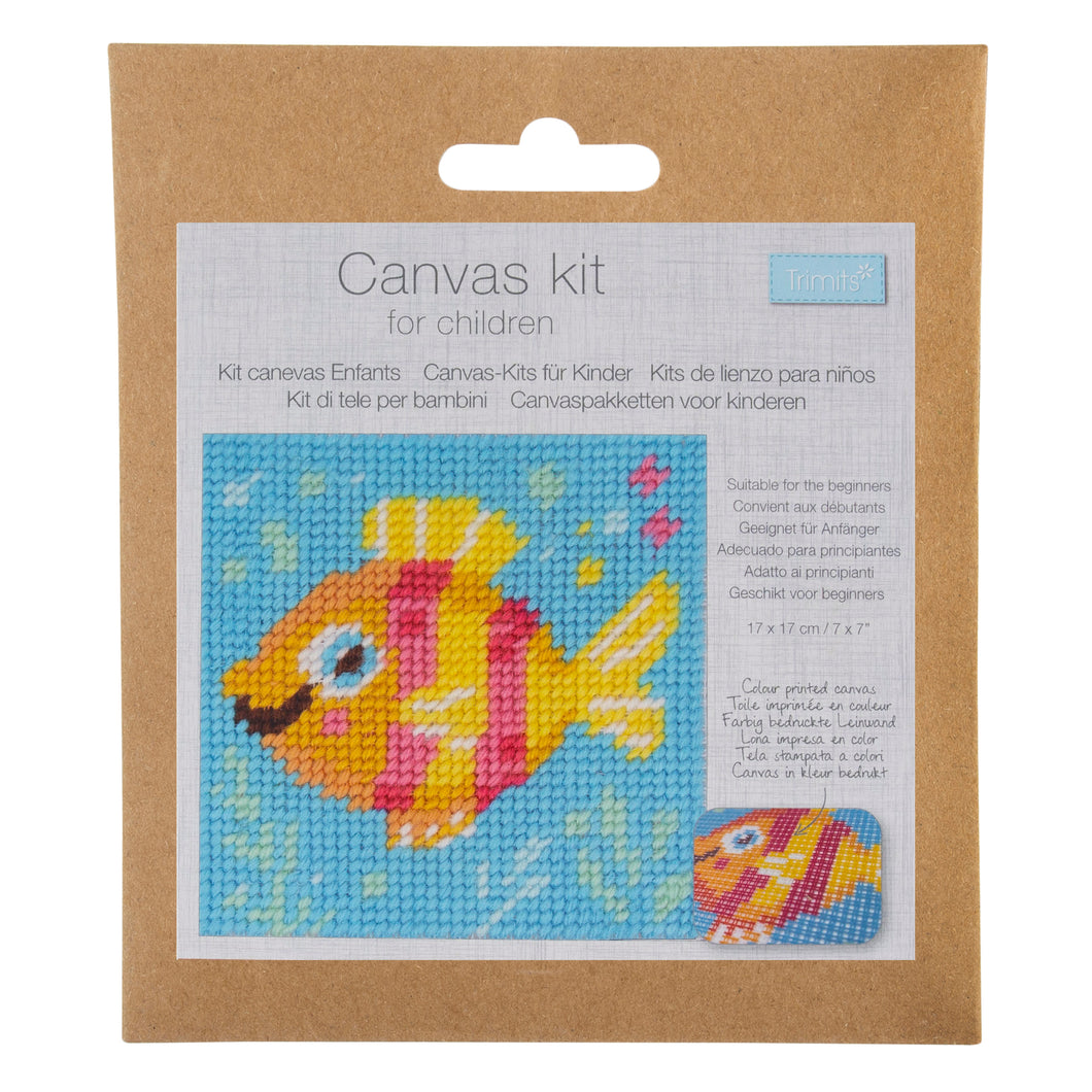 trimits half stitch tapestry tropical fish needlepoint childrens sewing sew kit fabric shack malmesbury TTP0017_005