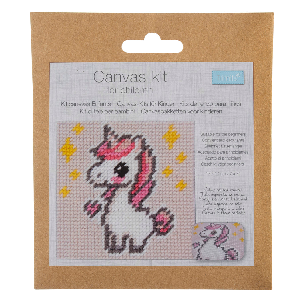 trimits half stitch tapestry unicorn needlepoint childrens sewing sew kit fabric shack malmesbury TTP0017_014