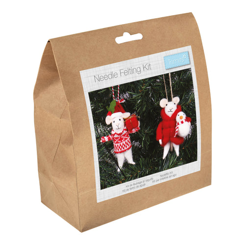 trimits needlefelt kit mice friends duo christmas present gift TCK070 fabric shack malmesbury
