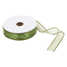 trimits premium wire edge ribbon organza trim 25mm green fabric shack malmesbury TTO2525_GRN