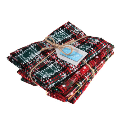 trimits printed christmas tartan polycotton fat quarter pack fabric shack malmesbury GTC149