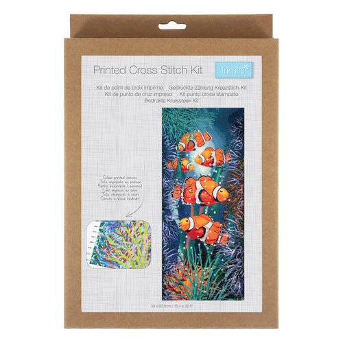 trimits printed cross stitch crosstich kit fish fishes clown extra large fabric shack malmesbury GCSP714