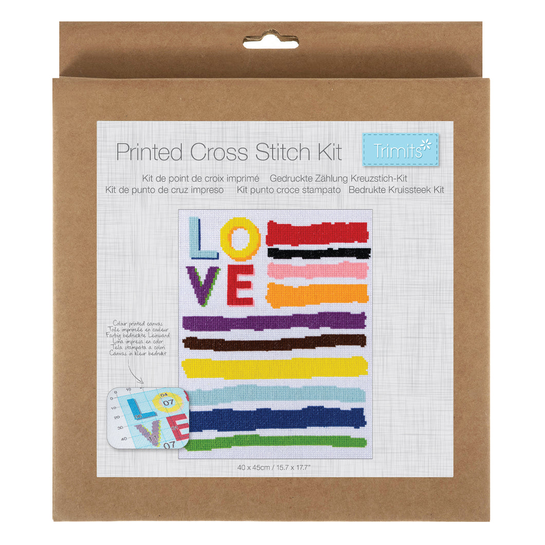 trimits printed cross stitch crosstich kit love large fabric shack malmesbury GCSP7 2