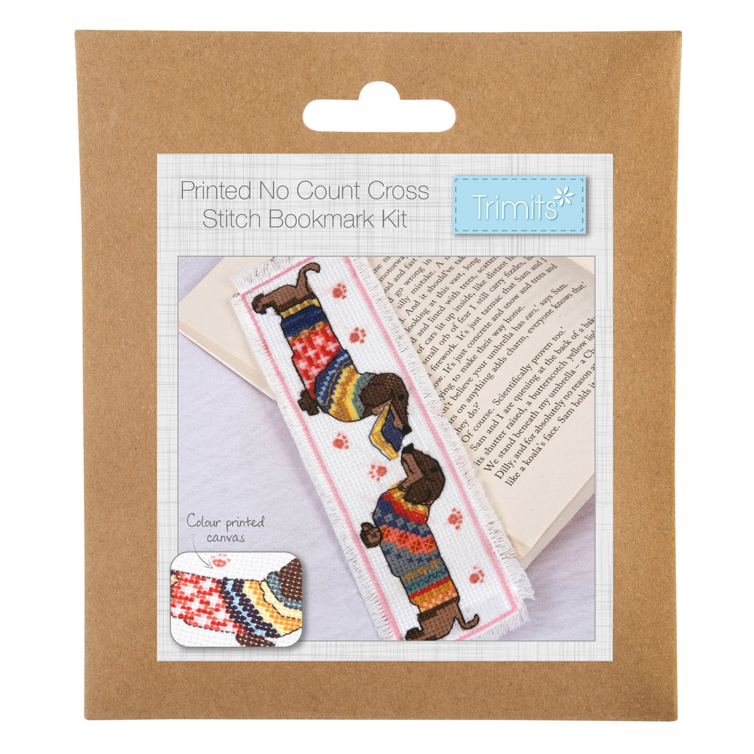 trimits printed cross stitch crosstitch kit dog dachshund jumper fabric shack malmesbury GCSP11