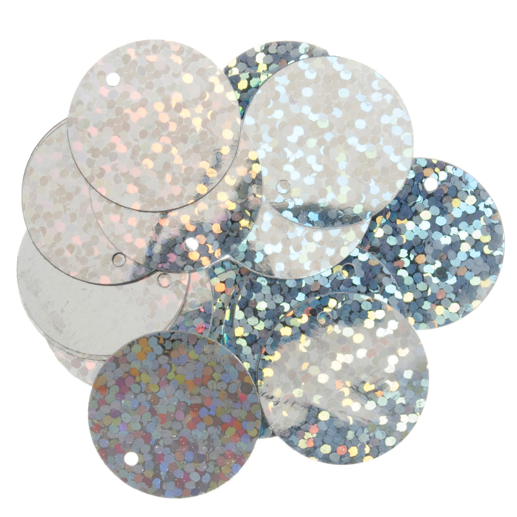 trimits sequins sequin round circle flat holographic 20mm 20mm silver fabric shack malmesbury 3521