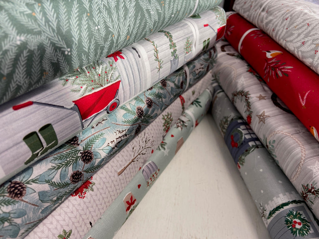 Victoria Louise Designs Welcome Home Christmas Doors Grey Organic Cott ...
