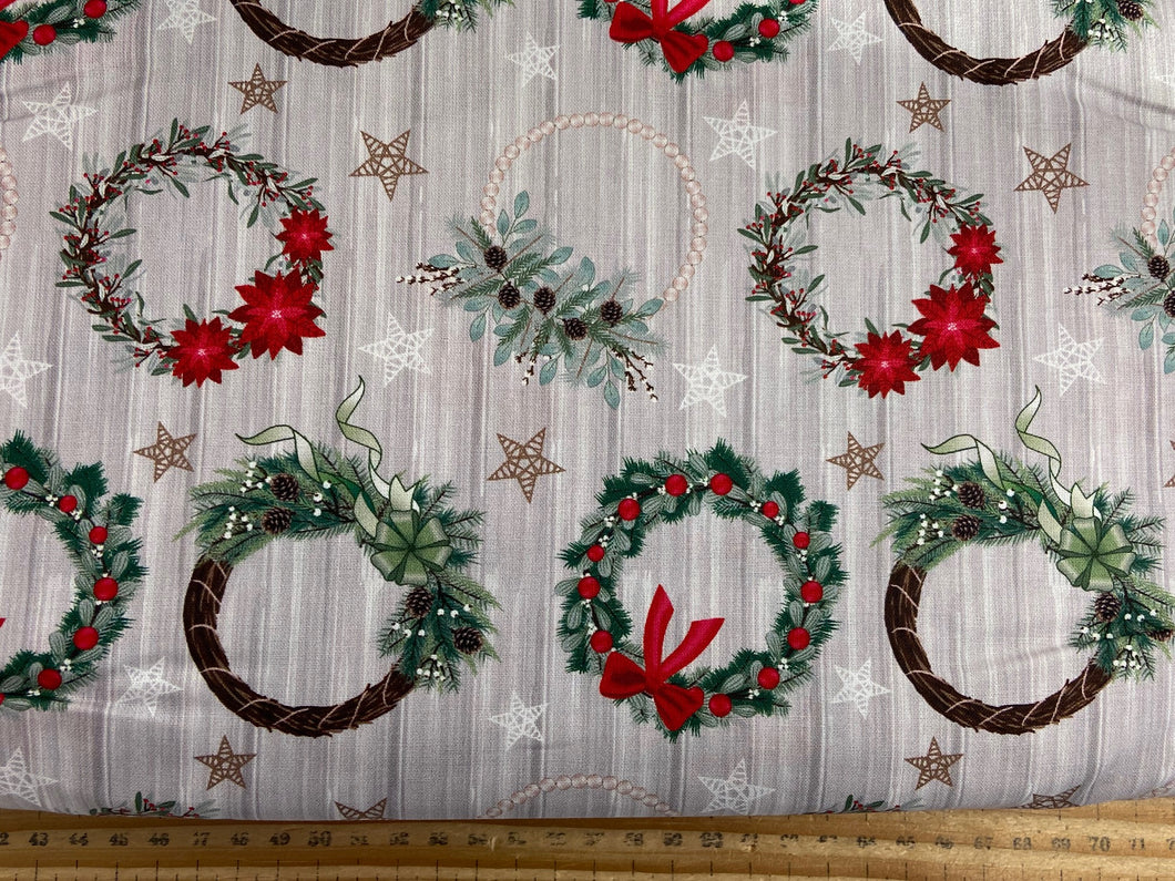 victoria louise designs welcome home christmas holidays woodland garden wreath red organic cotton fabric shack malmesbury 2