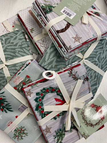 victoria louise designs welcome home christmas holidays woodland garden wreath tree door forest organic cotton fabric shack malmesbury