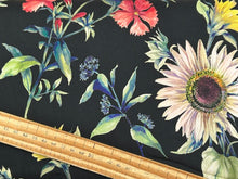  viscose rayon large floral flower black soft drapey fabric shack malmebury