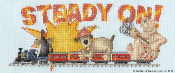 wallace & Gromit cross stitch kit Steady on  fabric shack malmesbury 1 