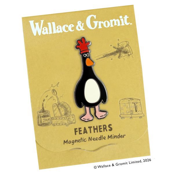 wallace & gromit feathers magnetic needle minder fabric shack malmesbury 1  
