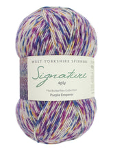 west yorkshire spinners signature 4 ply wool yarn bluefaced leicester sock butterfly purple emperor 1244  fabric shack malmesbury