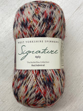 west yorkshire spinners signature 4 ply wool yarn bluefaced leicester sock butterfly red admiral 1241 fabric shack malmesbury