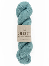 west yorkshire spinners the croft aran sheltland wool huxter blue 397 fabric shack malmesbury