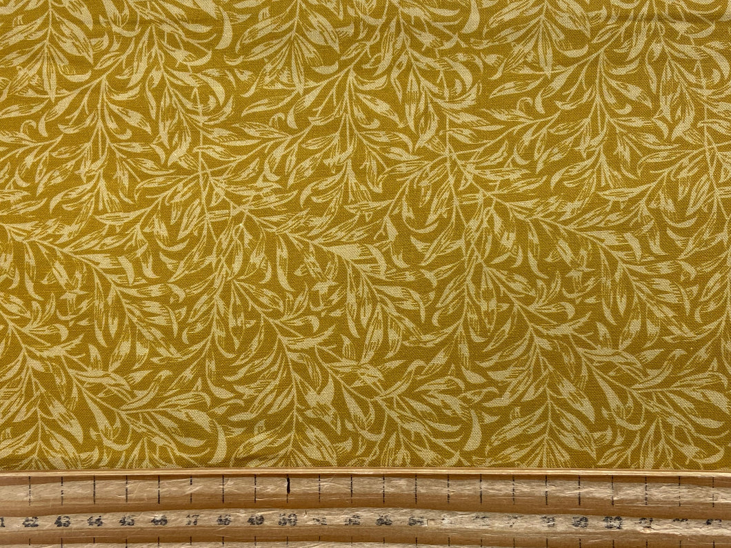 William Morris V & A Willow Bough Mixer Ochre Cotton Fabric by 1/4 Metre*