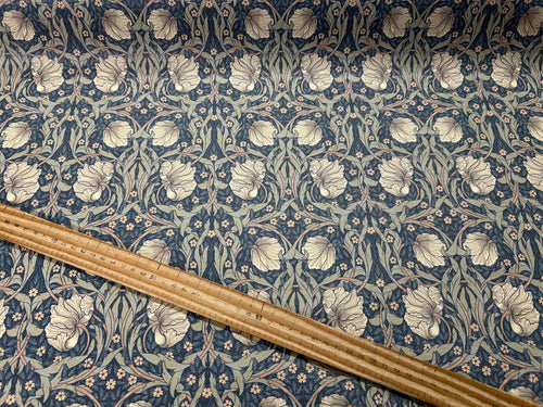 william morris pimpernel navy blue teflon tablecloth table cloth covering fabric shack malmesbury