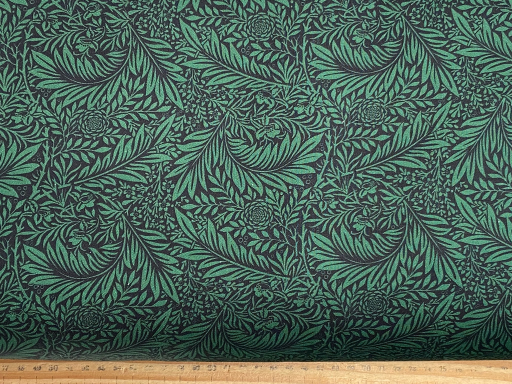 William Morris V & A Extra Wide Quilt Backing Larkspur Forest Green Gr ...