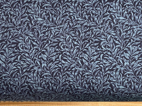 William Morris V&A Extra Wide Quilt Backing Willow Bough Navy Blue Cotton Fabric by the 1/2 Metre*