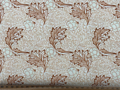 william morris v & a museum sweet symphony apple leaf tan flower floral cotton fabric shack malmesbury