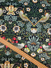 william morris velvet strawberry thief onyx dark green cream fabric shack malmesbury