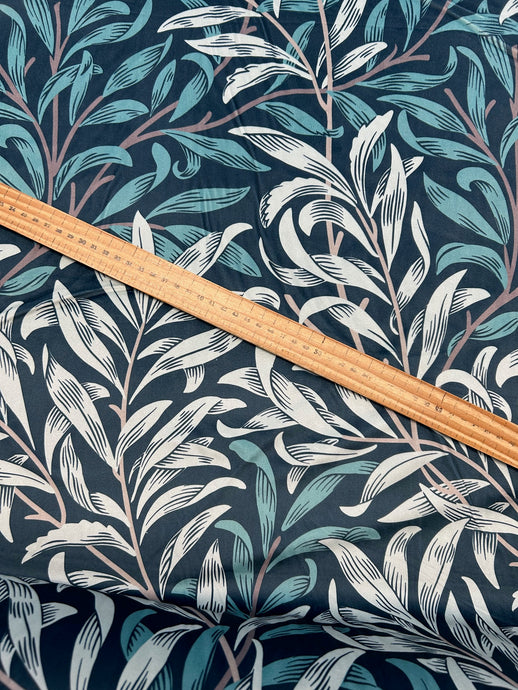 william morris velvet willow bough dark teal fabric shack malmesbury