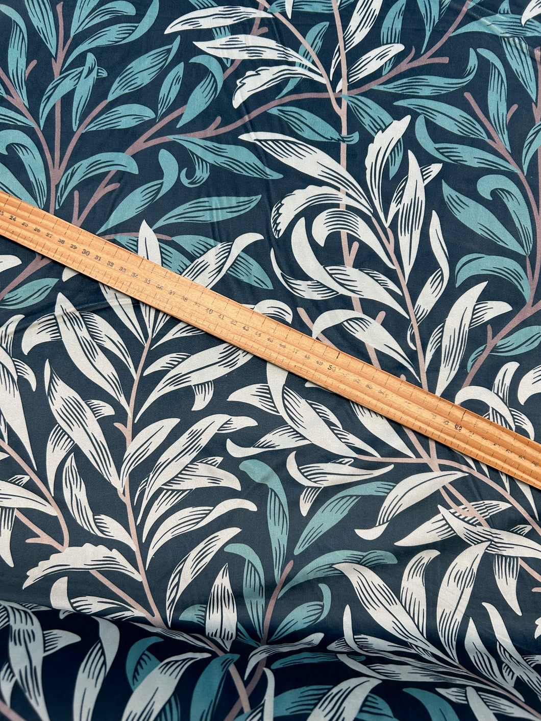 william morris velvet willow bough dark teal fabric shack malmesbury