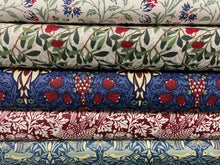 william morris winter berry snakeshead red blue flower floral cotton fabric shack malmesbury
