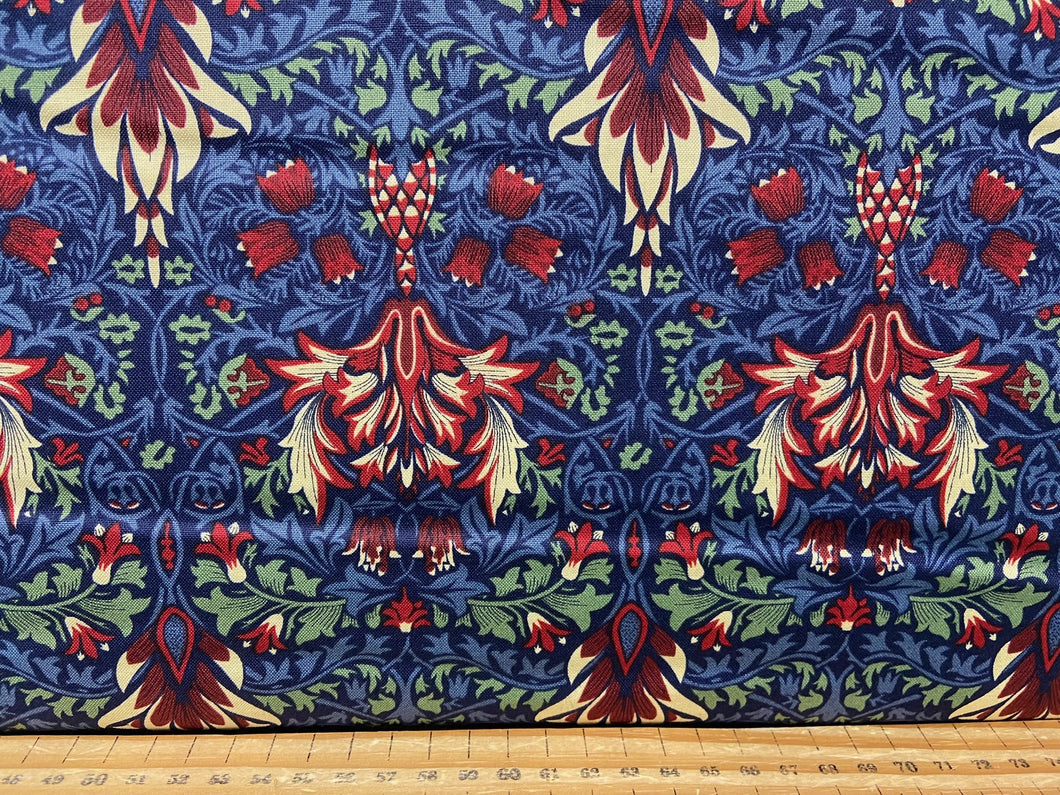 william morris winter berry snakeshead red blue flower floral cotton fabric shack malmesbury