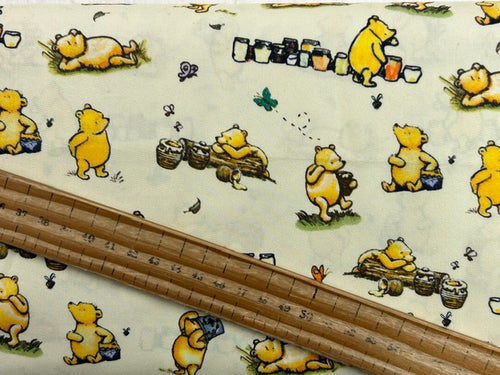 winner the pooh classic friends bear honey lemon yellow cotton fabric shack malmebury aa milne eh shepard