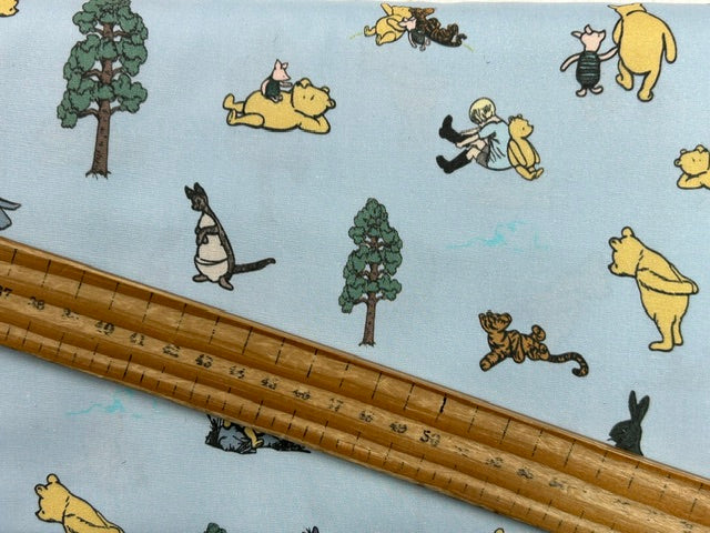 winner the pooh classic friends tigger piglet eyeore blue cotton fabric shack malmebury aa milne eh shepard