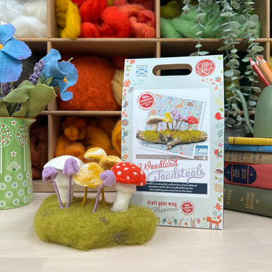 woodland toadstools needle felting kit craft kit company fabric shack malmesbury box pic