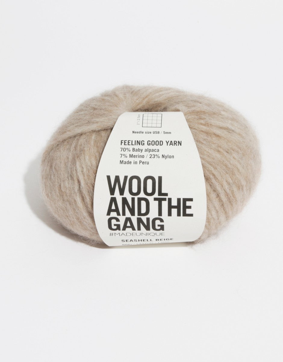 wool and the gang feeling good yarn aran seashell beige fabric shack malmesbury 