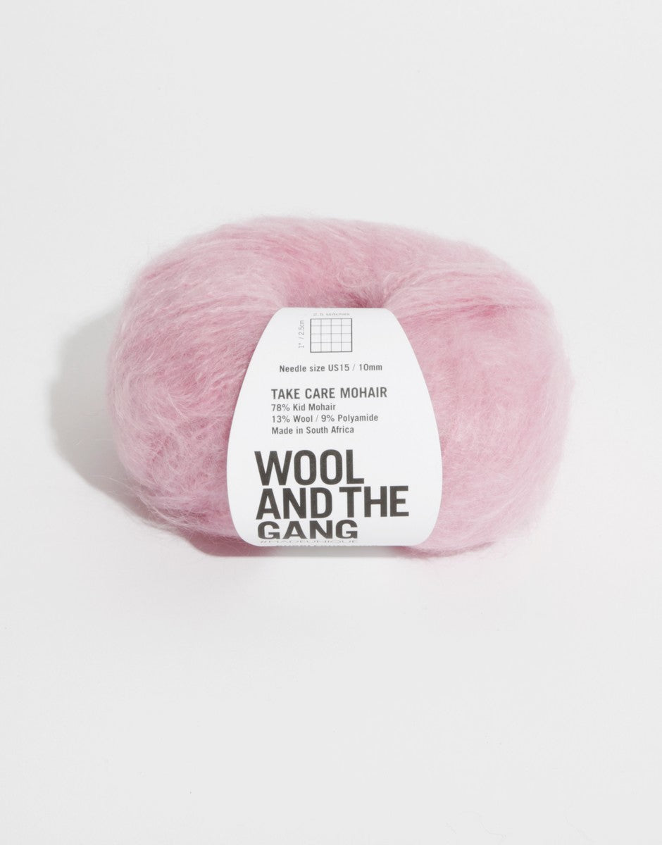 wool and the gang take care mohair aran bubblegum pink fabric shack malmesbury 