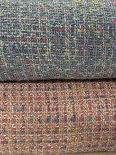 woven boucle chanel style metallic baby blue pastels dressmaking fabric shack malmesbury