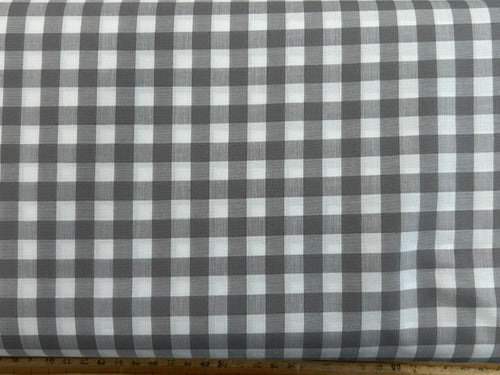 yarn dyed cotton gingham check fabric shack malmesbury grey