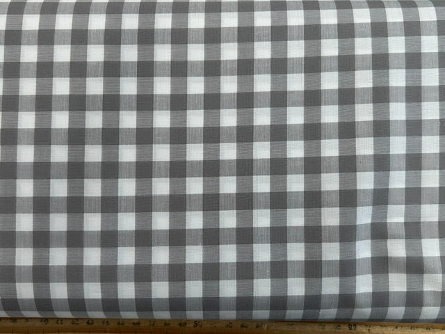 yarn dyed cotton gingham check fabric shack malmesbury grey