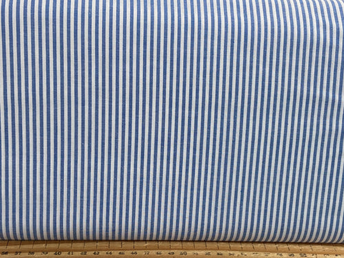 yarn dyed cotton stripes striped royal blue fabric shack malmesbury