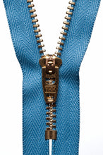 ykk brass jeans closed zip 13cm 5 inches fabric shack malmesbury airforce blue Y513_231