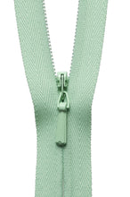 ykk concealed invisible zip 22 inch 56cm pale lime green 531 fabric shack malmesbury