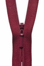 ykk concealed invisible zip 41cm 16 inches dark wine 527 fabric shack malmesbury Y741_527