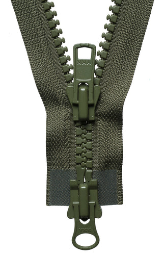ykk vislon heavy duty open two way zip 30 inches 76cm khaki green Y976_566