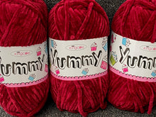 yummy chunky chenille burgundy red 5787 king cole wool yarn knitting knit crochet fabric shack malmesbury