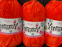 yummy chunky chenille burnt orange 5784 king cole wool yarn knitting knit crochet fabric shack malmesbury