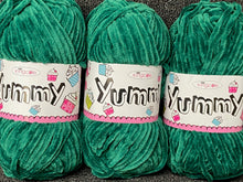 yummy chunky baby green 4750 chenille king cole wool yarn  knitting knit crochet fabric shack malmesbury