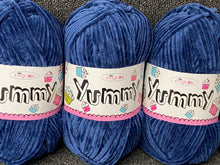 yummy chunky baby navy blue 4751 chenille king cole wool yarn  knitting knit crochet fabric shack malmesbury