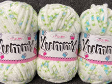 yummy chunky rosebud blue rose on whie 4745 king cole wool yarn knitting knit crochet fabric shack malmesbury